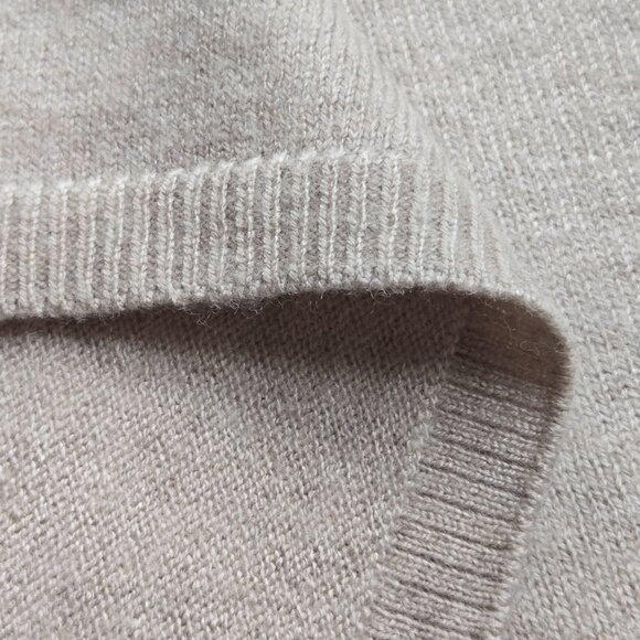 Cashmere Cotton Colorblock Scarf Neutral Colors - Picture 4 of 11